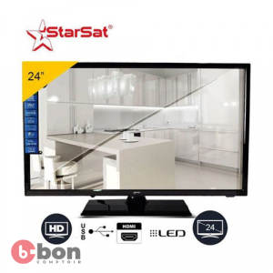 Télévision LED STAR SAT  24 pouces Noir Full HD-AC/DC avec connecteur USB et HDMI 2023-12-04