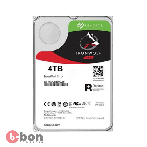 Seagate pack de 2 disques durs nas hdd iron wolf 4to 3,5 - st4000vn008  SEAGATE