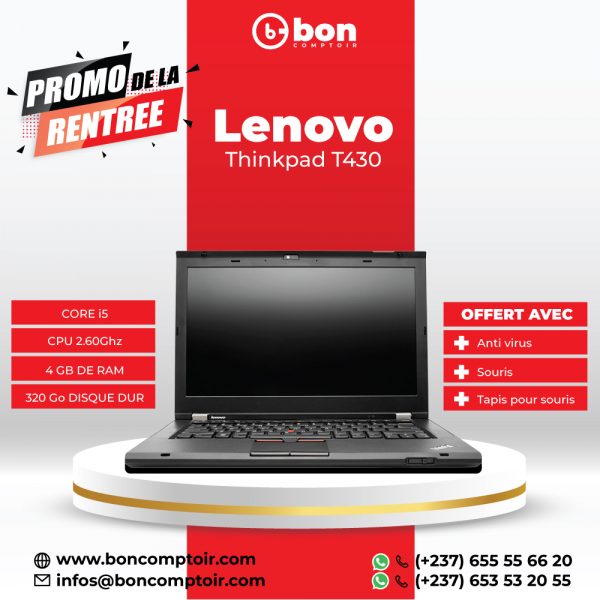 pack ordinateur de marque Lenovo Thinkpad model T430 en vente au cameroun + SOURIS filaire 2024-05-03 2