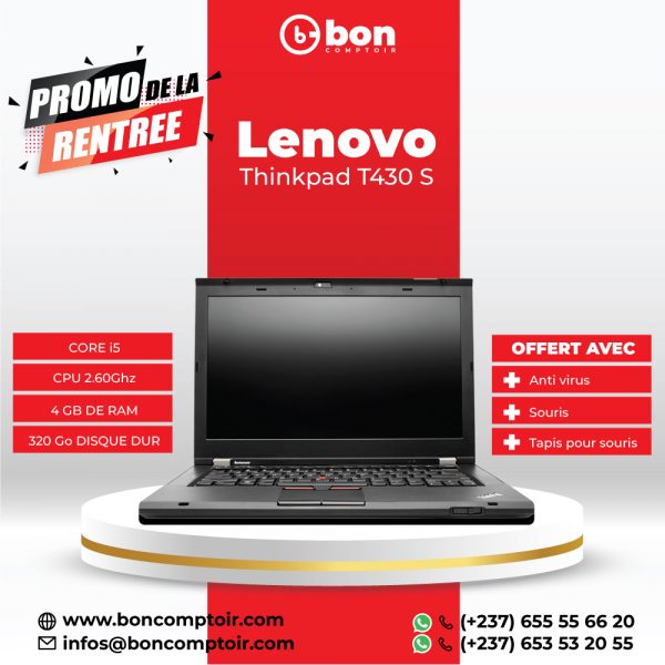 pack ordinateur de marque Lenovo Thinkpad model T430s en vente au cameroun + SOURIS filaire 2024-05-15 2