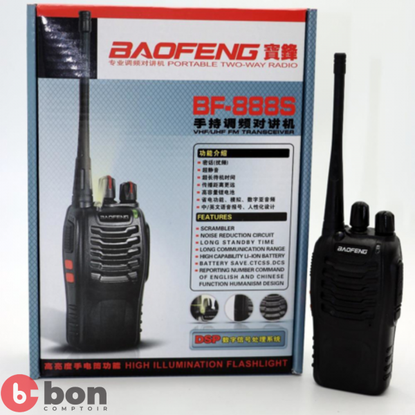 Paire de Talkie-walkie sans fil portable Baofeng1km de portée bonne rechargeTorche intégrée en vente au Cameroun
