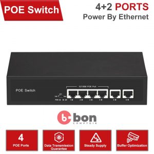 Switch POE/ Commutateur POE 2 + 4 Ports 10/100Mbps 48V 1A, alimentation sur Ethernet, pour caméra IP CCTV en vente au Cameroun 2023-09-22