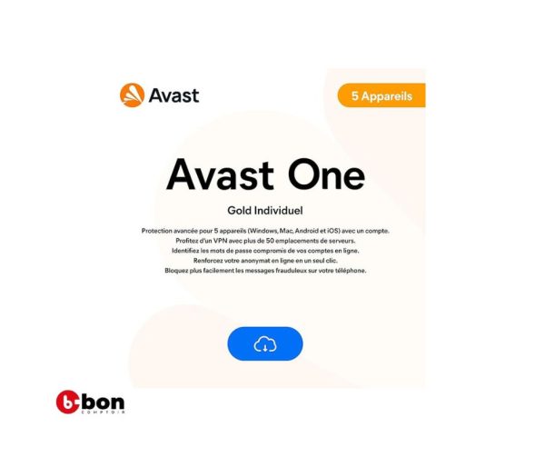 Avast One Gold 2025 Protection Totale pour 5 Appareils en vente au cameroun