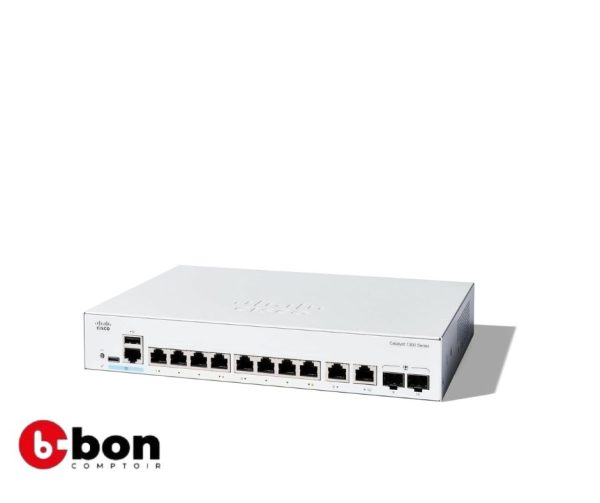 Cisco Catalyst 1300-8T-E-2G Managed Switch, 8-Port GE, EXT. PS, 2 x 1-GE Combo
en vente au cameroun