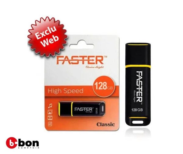 Clé USB Faster Classic 2.0 128GB (FU-217)
en vente au Cameroun