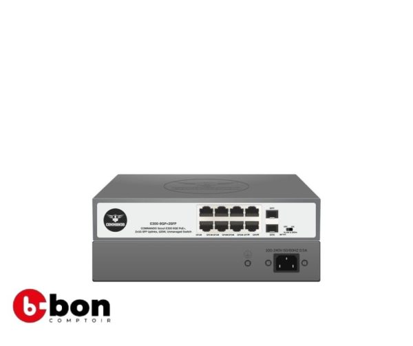 Switch COMMANDO Scout E300 8GE Full PoE/PoE+, 2SFP Uplinks, 130W
en vente au cameroun