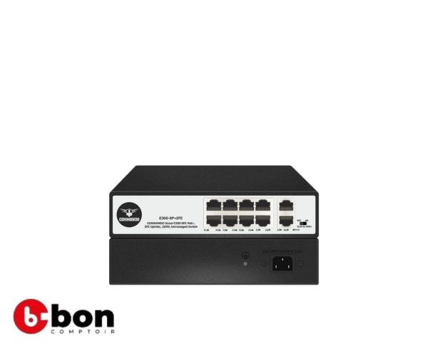 Switch COMMANDO Scout E300 8FE Full PoE/PoE+, 2GE Uplinks, 130W
en vente au cameroun