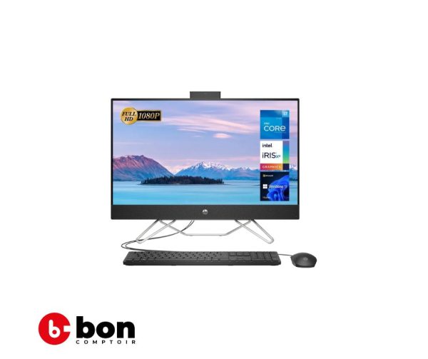 HP Ordinateur de bureau All-in-one 23,8'', FHD, AMD Ryzen 3 7320U, 8 Go de RAM, 256 Go SSD, Windows 11 Home, 24-cr0009 en vente au Cameroun