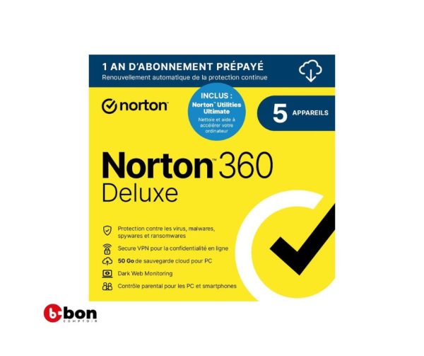 Norton 360 Deluxe + Utilities Ultimate + 50 Go 5appareils 1ans en vente au cameroun