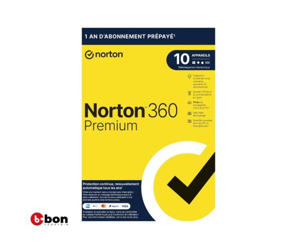 Norton 360 Premium 2025 10Appareils 1ans en vente au cameroun