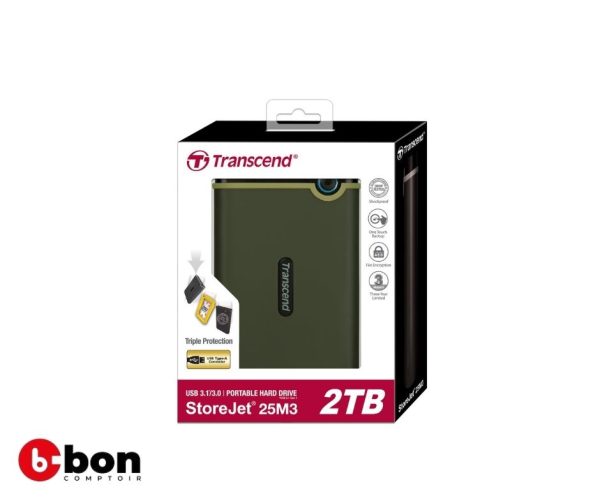 Transcend StoreJet 25M3C disque dur 2 To/USB 3.1 Gen1
en vente au Cameroun