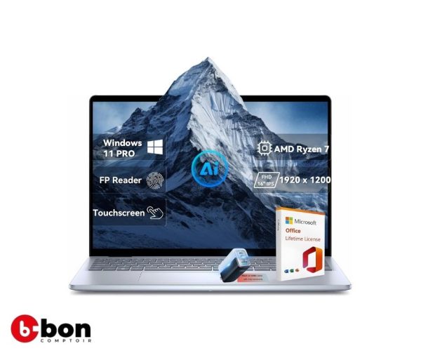 Ordinateur portable Dell Pro 16 PC16255, AMD Ryzen AI 7 PRO 350, 32 Go, SSD 512 Go, écran tactile 16 pouces FHD+
en vente au Cameroun