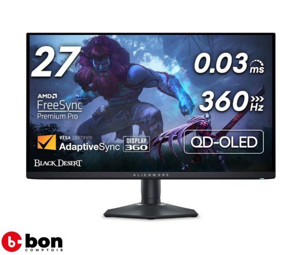 Ecran Alienware 27 360Hz QD-OLED Gaming AW2725DF
en vente au cameroun
