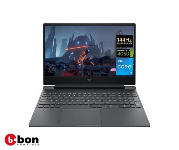 Ordinateur portable HP i7-13700H 16 Go, SSD 512 Go, RTX 4050 6 Go, écran 15,6" Full HD, Dos Victus 15-FA1057nia, argent (86J62EA#BH5)
en vente au Cameroun